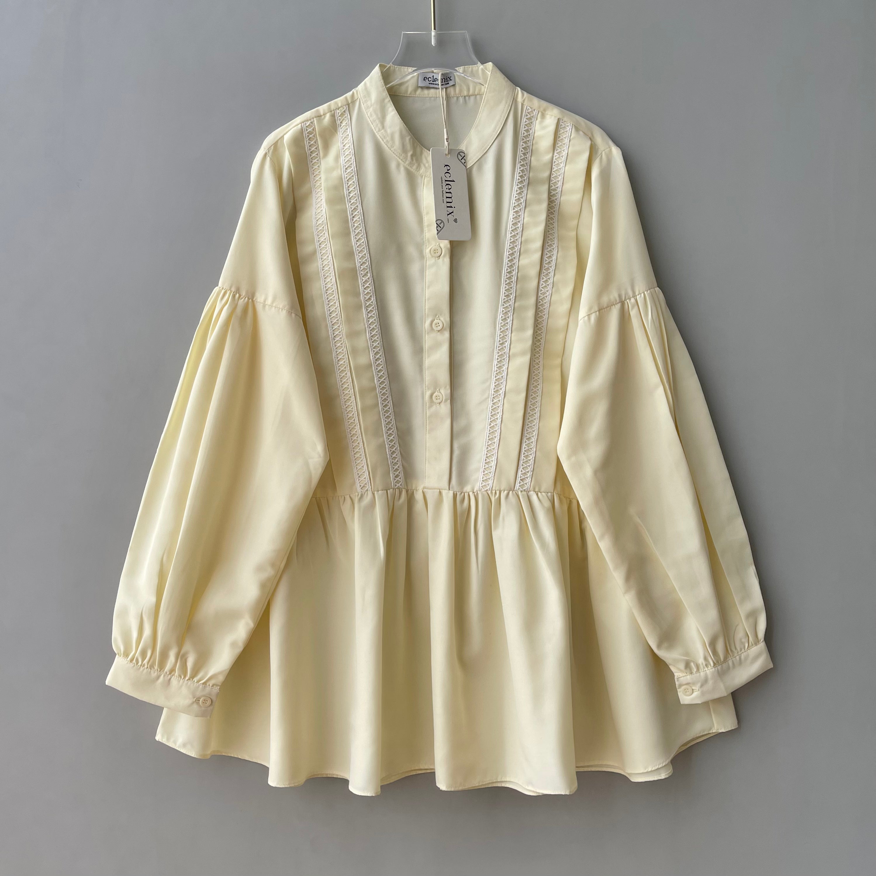 Image of Eclemix Top Lumna | Atasan Wanita Blouse Polos Renda Daily